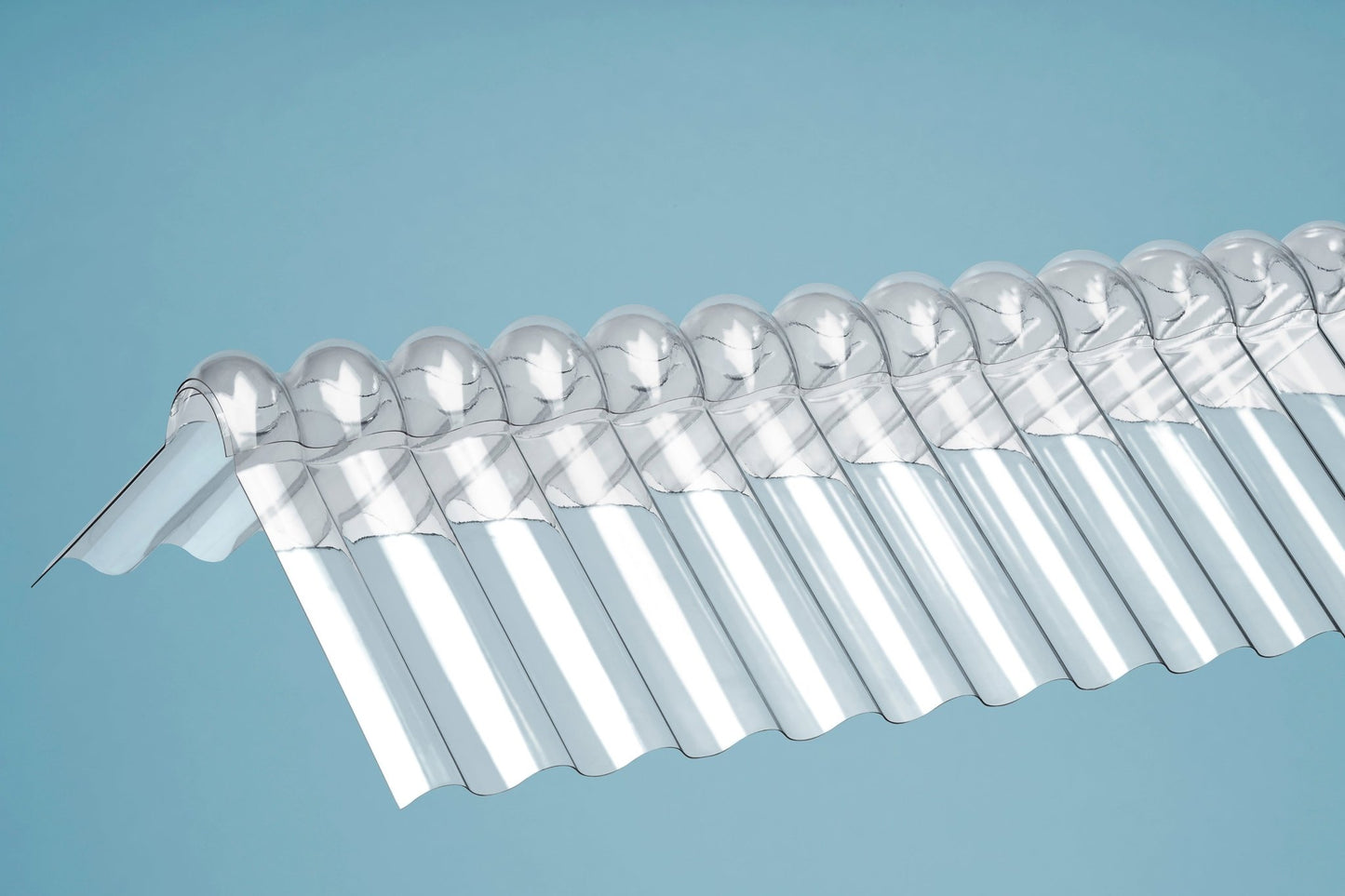 Hochwertige zweiteilige Wellfirsthaube aus Acryl für Sinus 76/18 Profilplatten - Plattenprofi24