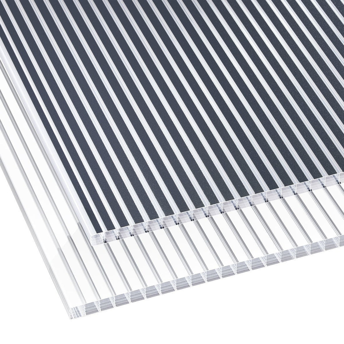 Plattenprofi24 Hohlkammerplatte Polycarbonat zebra klar anthrazit