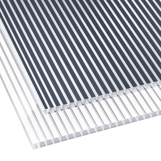 Hohlkammerplatte Polycarbonat zebra klar anthrazit