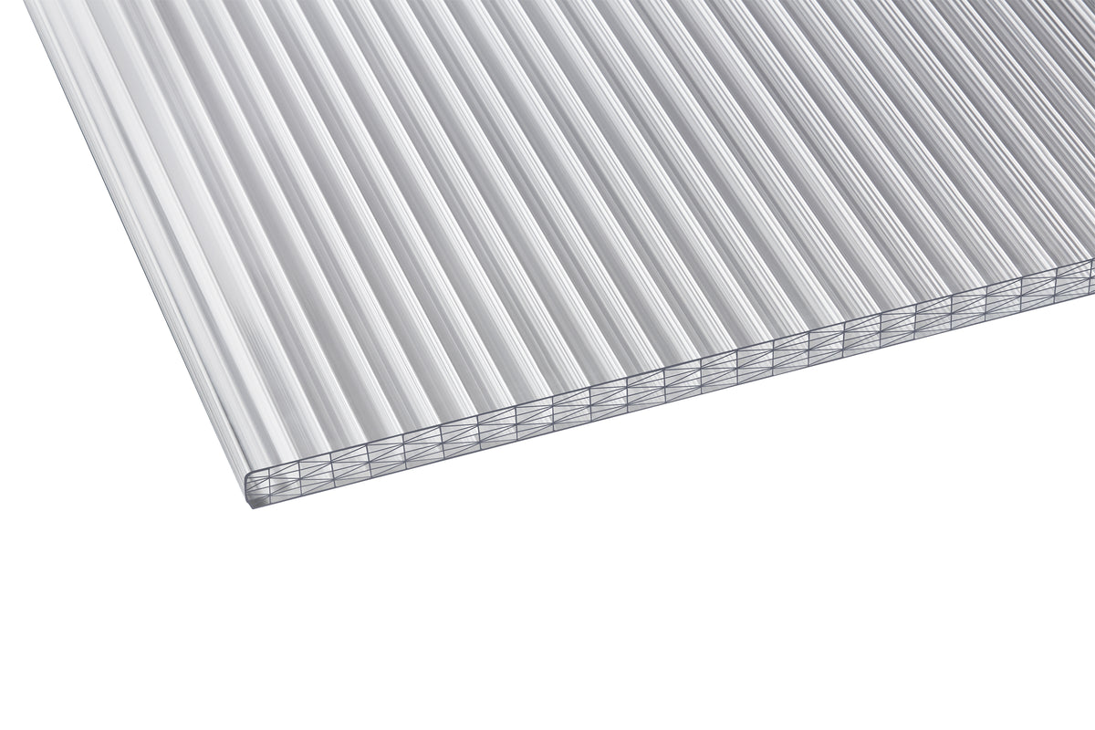 Hohlkammerplatte Polycarbonat 25mm opal Hitzeschutz Terrassenüberdachung Plattenprofi24