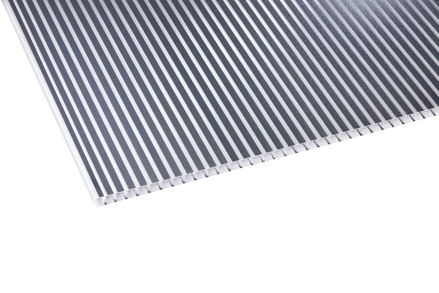 Hohlkammerplatte Polycarbonat 16mm Deluxe Zebra klar/anthrazit - Trendige Streifenoktik - Plattenprofi24