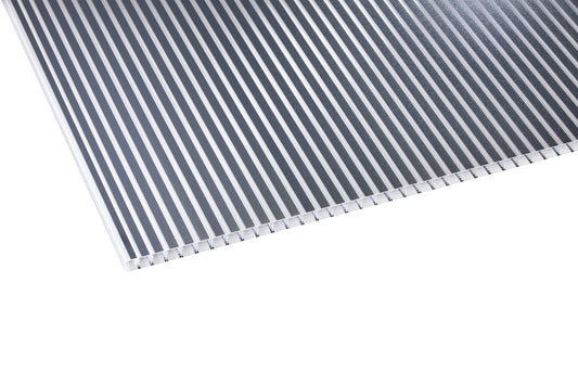 Hohlkammerplatte Polycarbonat 16mm Deluxe Zebra klar/anthrazit - Trendige Streifenoktik - Plattenprofi24