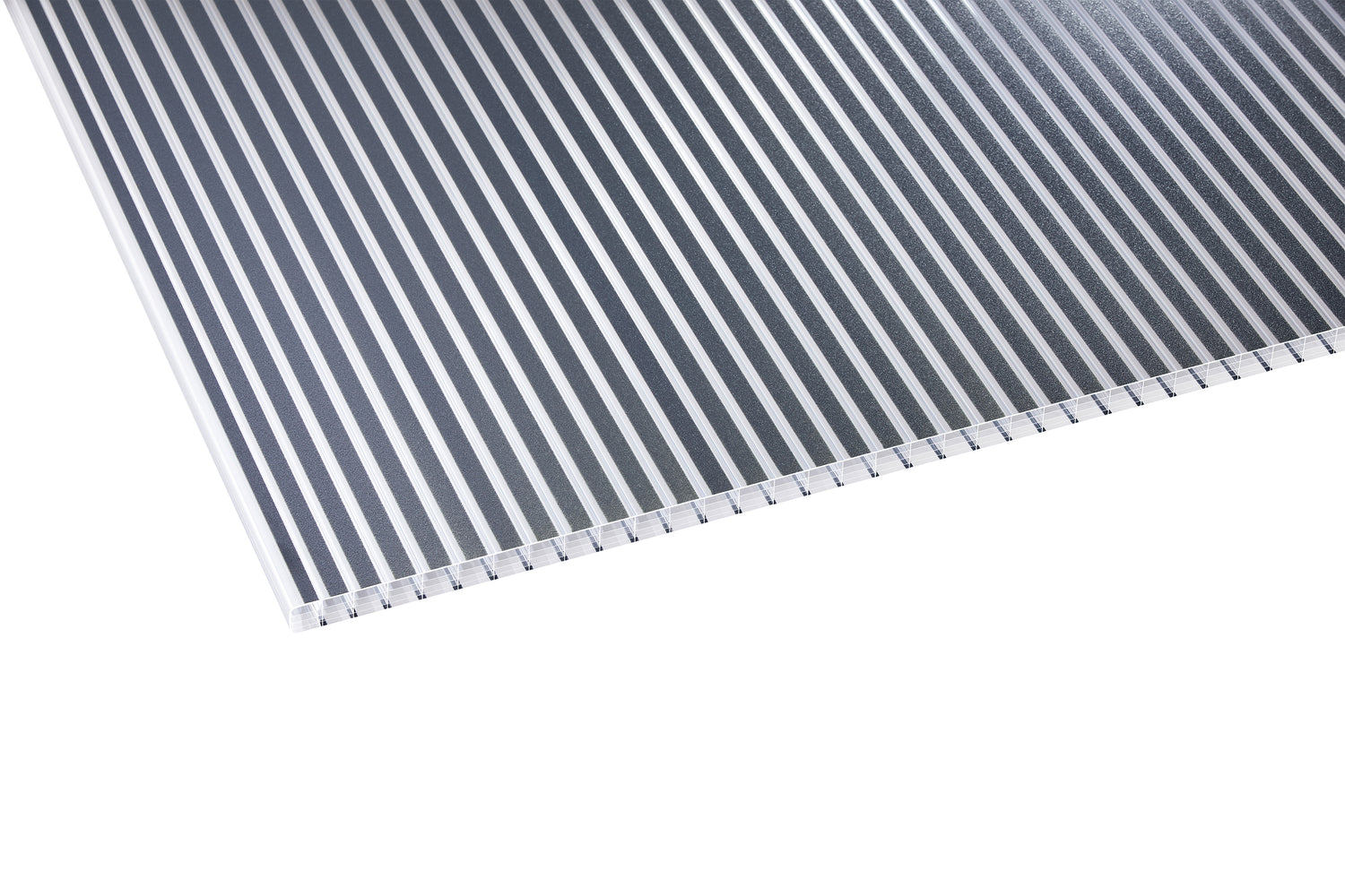 Hohlkammerplatte Polycarbonat Zebra klar/anthrazit