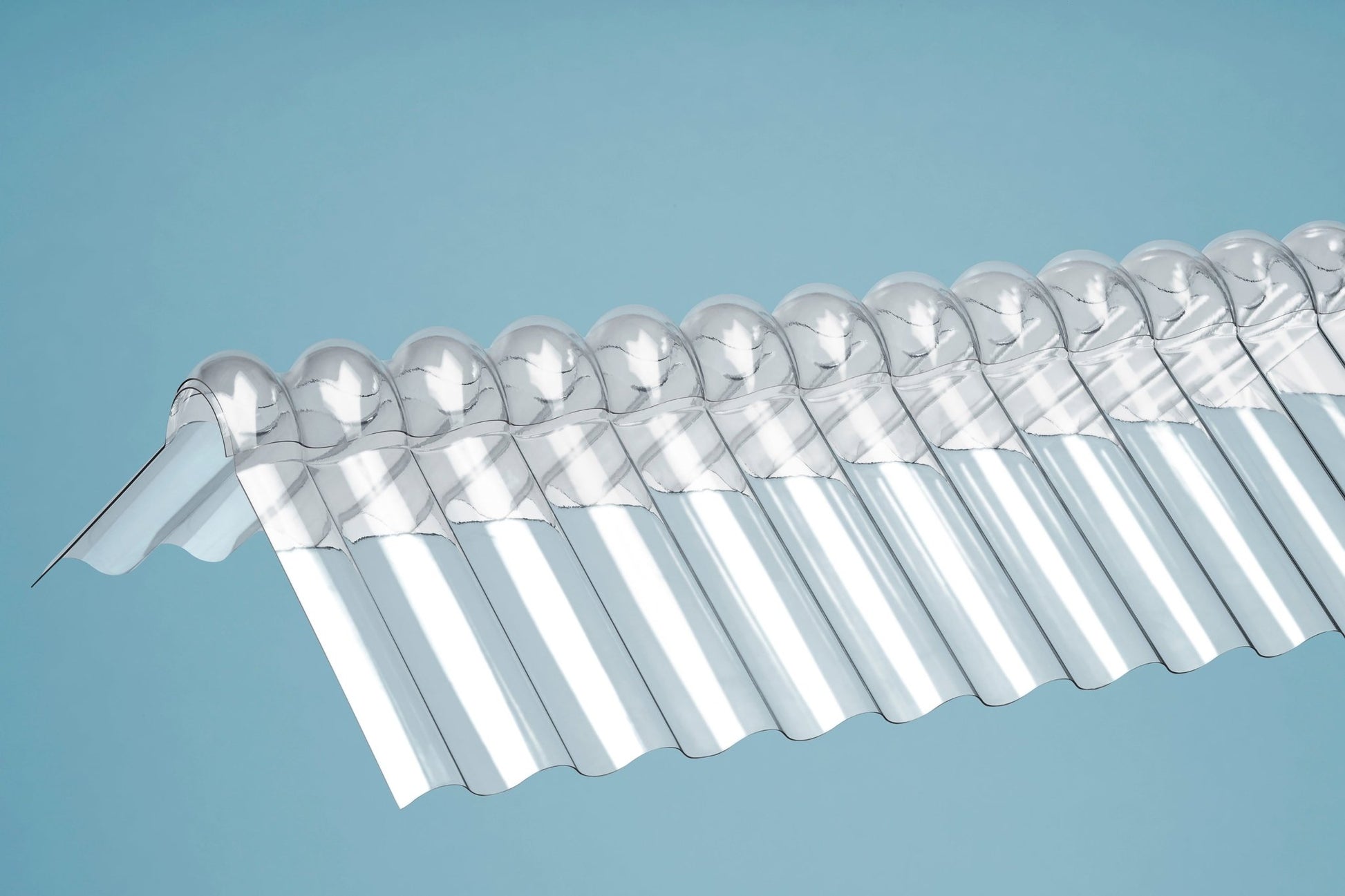 Hochwertige zweiteilige Wellfirsthaube aus Acryl für Sinus 76/18 Profilplatten - Plattenprofi24