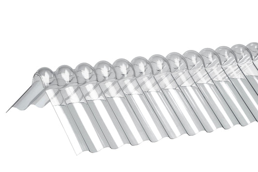 Hochwertige zweiteilige Wellfirsthaube aus Acryl für Sinus 76/18 Profilplatten - Plattenprofi24