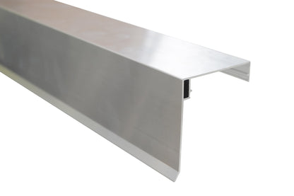 Aluminium Zierklemmdeckel Silber pressblank mit Wetterschenkel für Profile