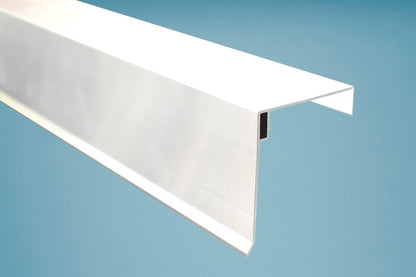 Aluminium Zierklemmdeckel Weiß mit Wetterschenkel für Profile