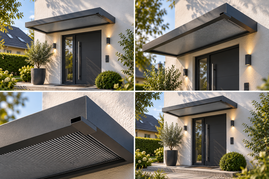 Vordach BS 3D-Line aus Aluminium – Anthrazit RAL 7016, 160 / 200 cm
