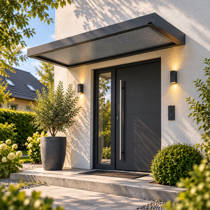 Vordach BS 3D-Line aus Aluminium – Anthrazit RAL 7016, 160 / 200 cm