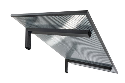 Pultvordach Bielefeld 150 × 98 cm – 16 mm Polycarbonat Zebra Klar/Anthrazit
