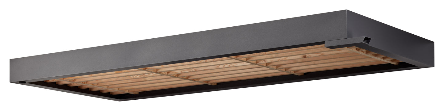 Haustürvordach Timber-Line Anthrazit – Modernes Rechteckvordach in Holzoptik