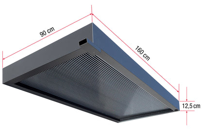 Vordach BS 3D-Line aus Aluminium – Anthrazit RAL 7016, 160 / 200 cm