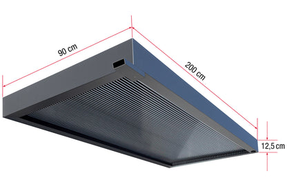 Vordach BS 3D-Line aus Aluminium – Anthrazit RAL 7016, 160 / 200 cm