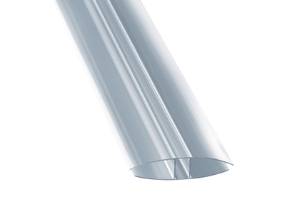 H-Profil aus transparentem Polycarbonat für stabile Wandverbindungen von 16 mm Hohlkammerplatten - Plattenprofi24