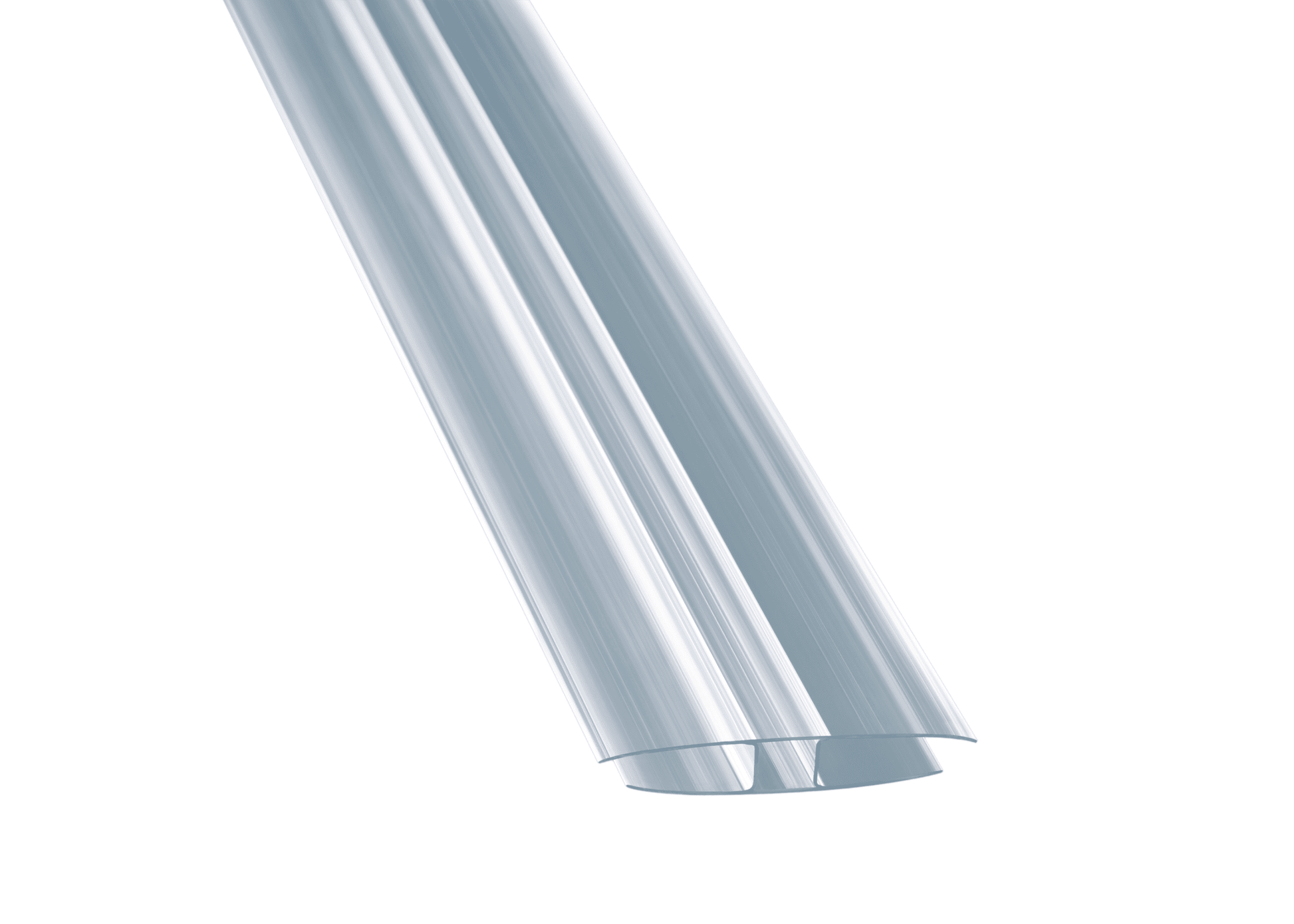 H-Profil aus transparentem Polycarbonat für stabile Wandverbindungen von 6 mm Hohlkammerplatten - Plattenprofi24