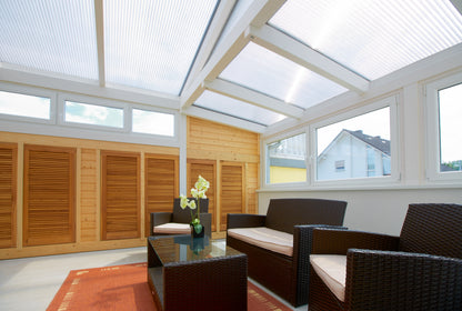 Hohlkammerplatte Polycarbonat 25mm opal Hitzeschutz Terrassenüberdachung Plattenprofi24
