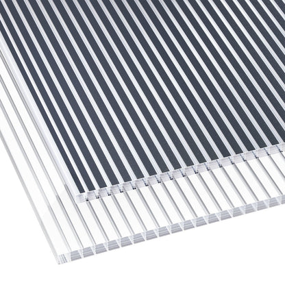 Hohlkammerplatte Polycarbonat 16mm Deluxe Zebra klar/anthrazit - Trendige Streifenoktik - Plattenprofi24